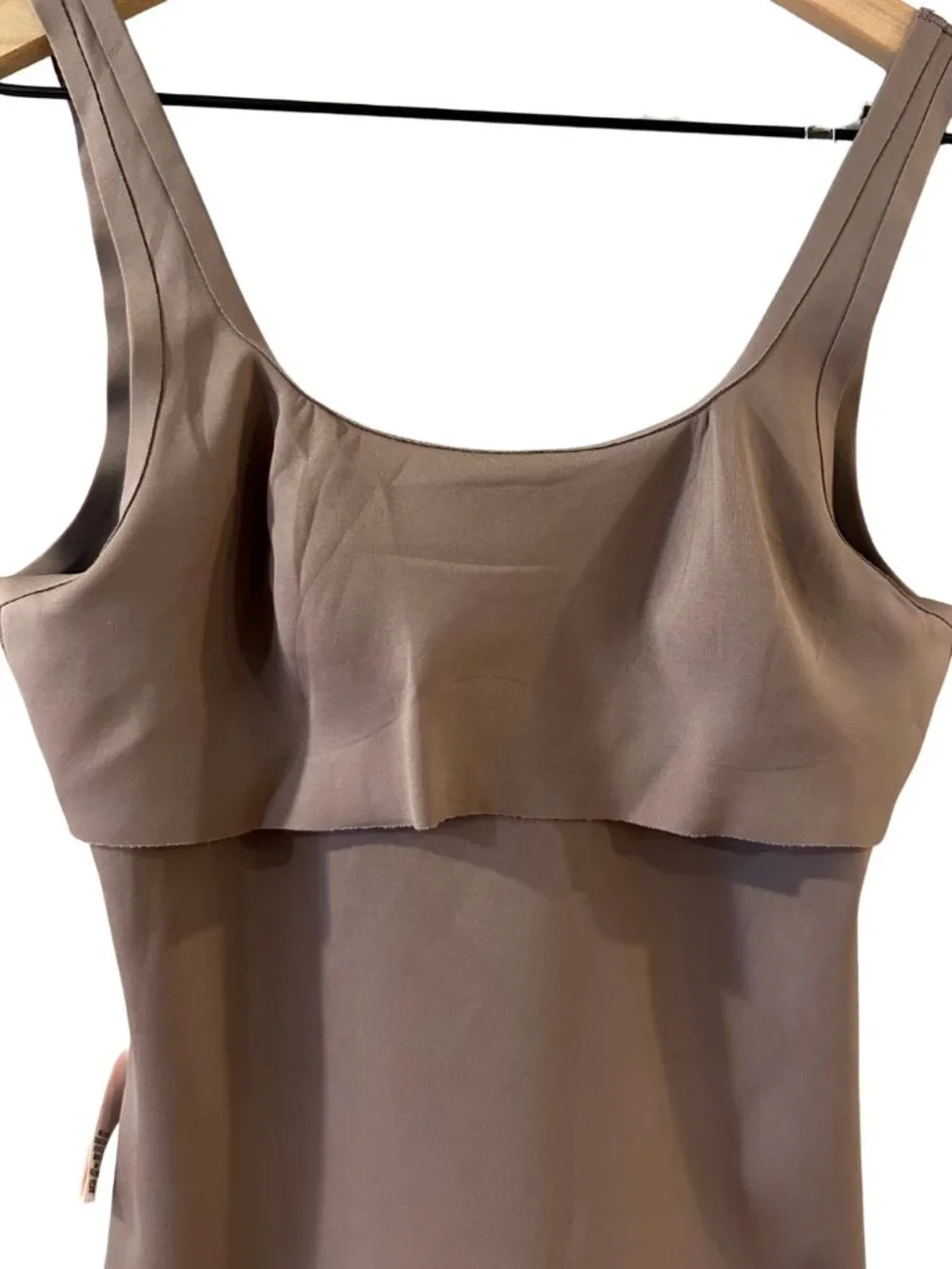 Victoria's Secret Luxe Contour Square Neck Bodysuit in Taupe - Size Small